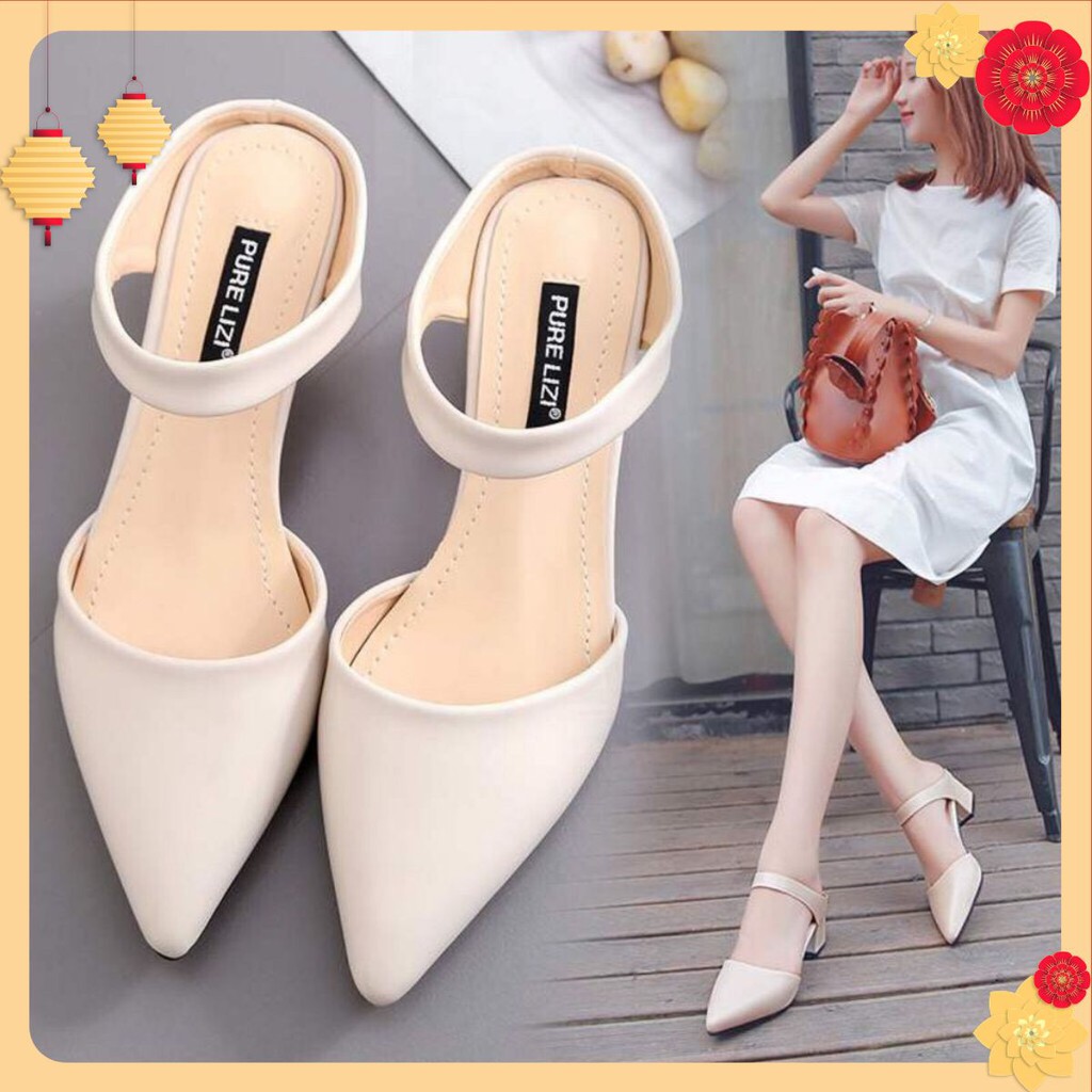 Giày Cao Gót Thời Trang Hở Gót 5 Phân Mã HGC23