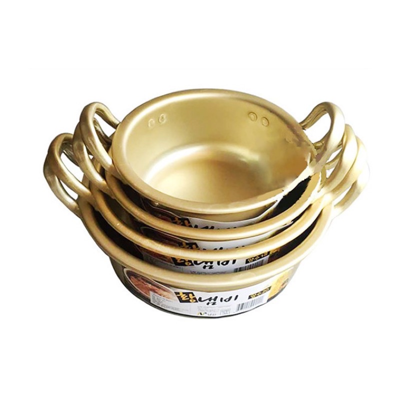 Nồi nhôm vàng nấu mì có nắp Hàn Quốc 20cm