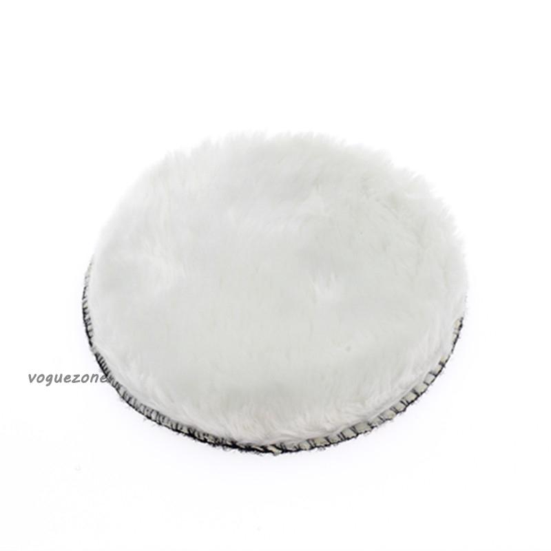 Bộ 4 Miếng Đệm Đánh Bóng Xe Hơi Bằng Lông Cừu Màu Trắng 2019 5'' 125mm