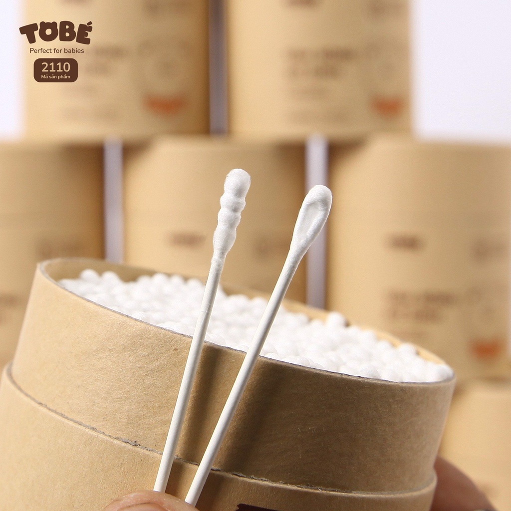 Tăm bông sơ sinh hồ lô ToBé êm mềm thấm hút nhanh tiện lợi cho bé an toàn cho bé