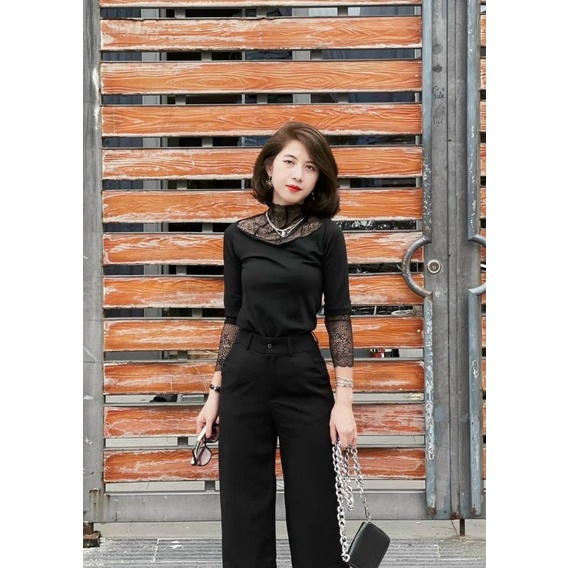 Áo giữ nhiệt phối ren🍒 hottrend 2021🍒Áo co dãn 4 chiều phối ren siêu đẹp
