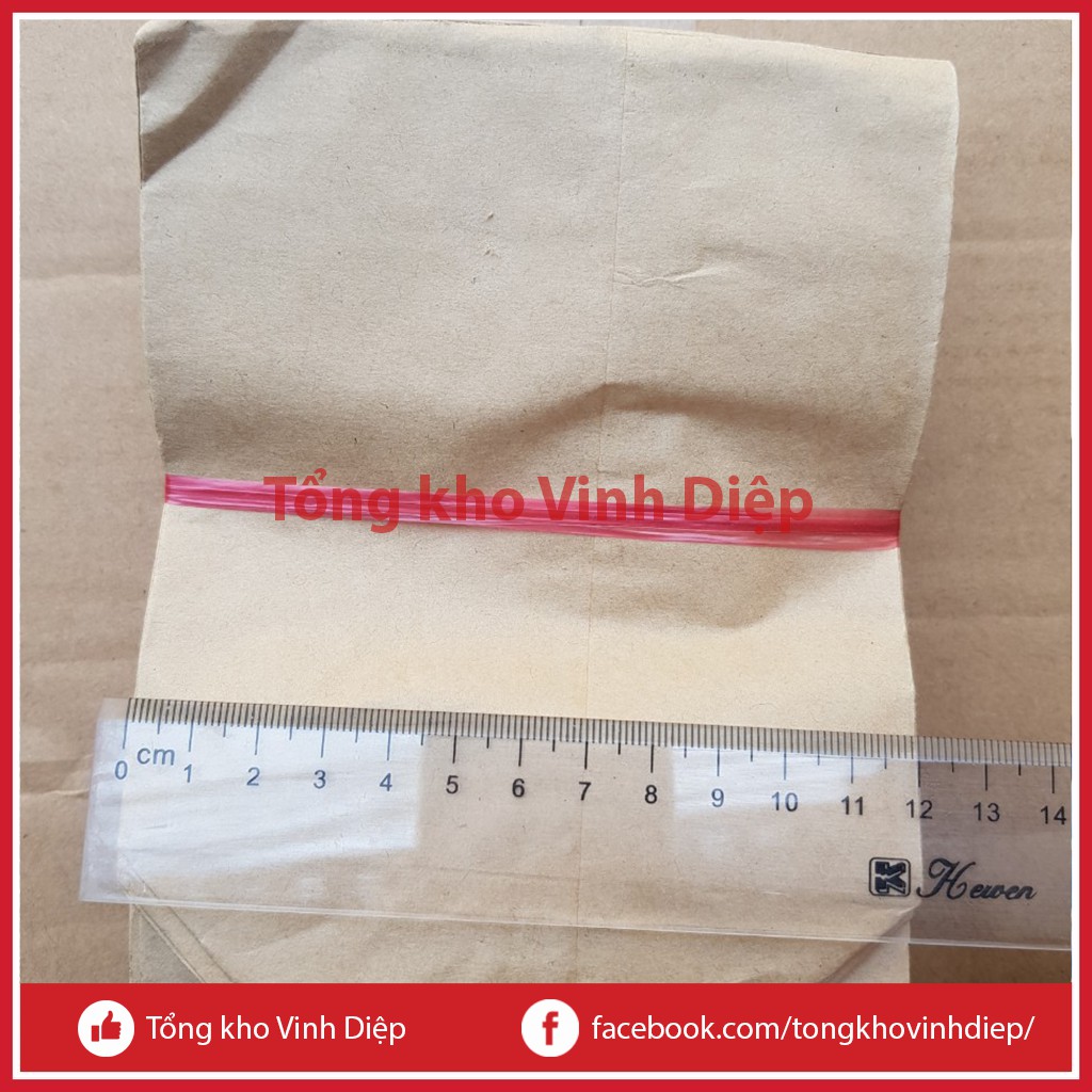 02 túi giấy xi măng, túi kraft 0,5kg đóng hàng, đựng đồ ăn, hoa quả 12x16cm