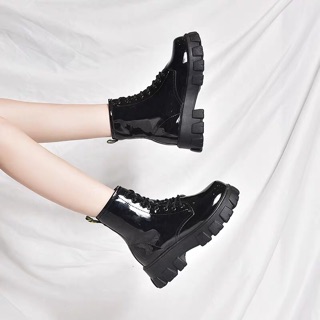 Boots giày da thời trang độn đế 5cm