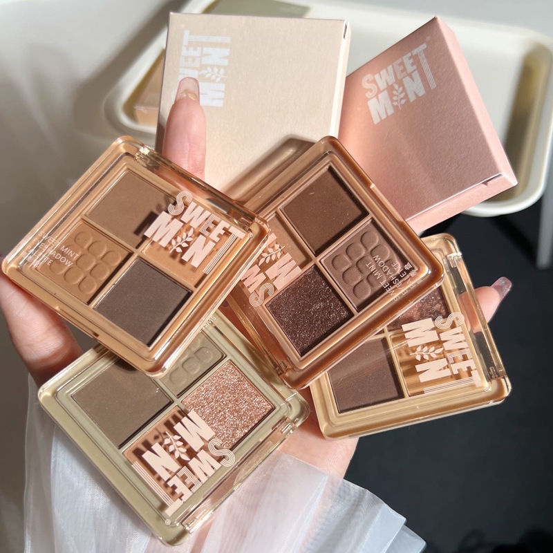 Bảng phấn mắt 4 ô màu SWEET MINT xinh xắn HELLO STYLE hotrend A Small But Solid Happiness Eyeshadow FACI01 SWMI23 HELL01