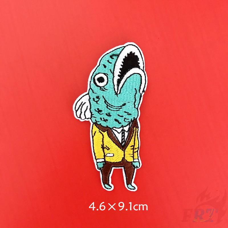 Miếng dán ủi thêu quần áo hình cá mập độc đáo