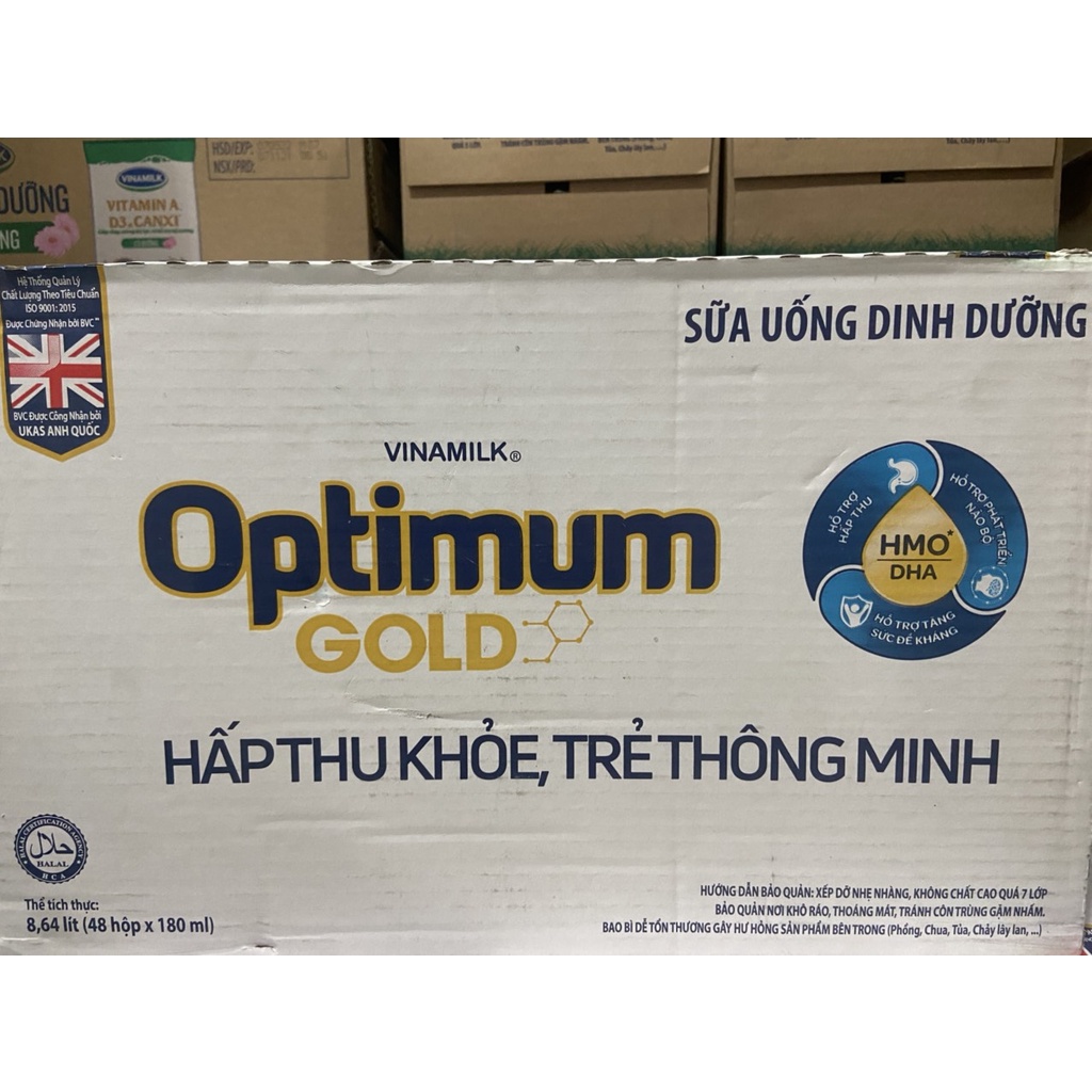 Thùng sữa bột pha sẵn Optimum Gold 180ml (48 hộp)