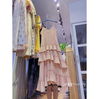 Váy 2 dây maxi bèo du lịch, dã ngoại