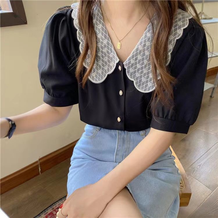 Áo Kiểu Tay Phồng Cổ Búp Bê 2023 Thời Trang Mùa Hè Cho Nữ