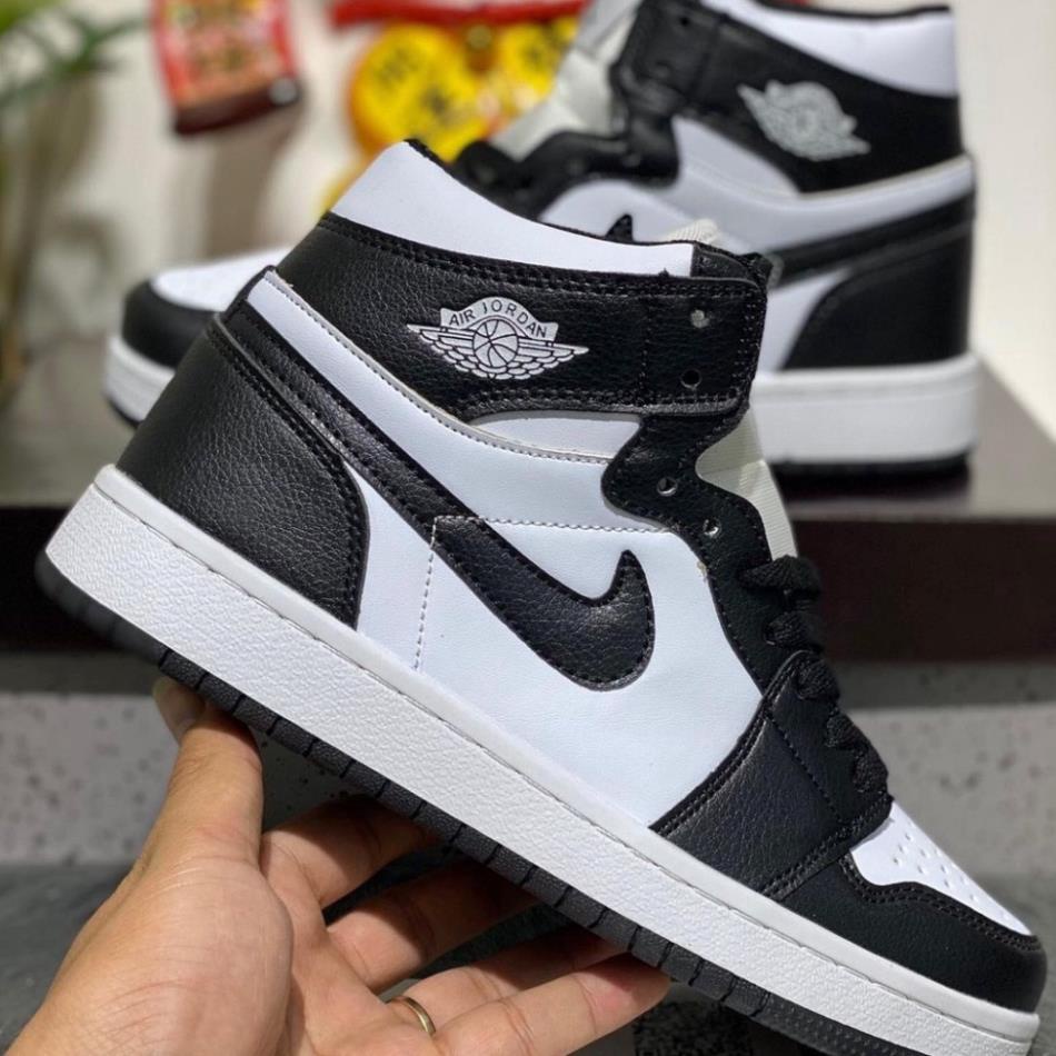 Giày Thể Thao Nam Nữ Cổ Cao Fashion Đẹp - Giày Thể Thao Nike Jordan 1 JD1 Đen Trắng Da Cao Cấp Full Box Bill Giá Rẻ .