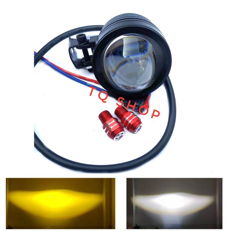 Đèn L4 bi cầu 2 chế độ vàng trắng kèm phụ kiện (Tặng kèm công tắc)