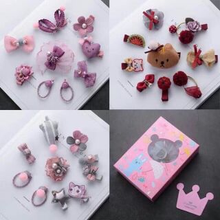 Hộp nơ kẹp tóc 10 món cho bé gái siêu đẹp