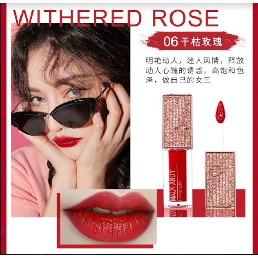 Son kem lì Mack Andy Lip Glaze kiểu dáng vuông lấp lánh chính hãng