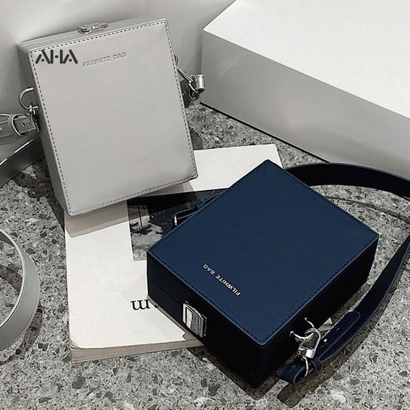 Túi đeo chéo AHA official đựng điện thoại màu trơn thiết kế đơn giản thời trang dành cho