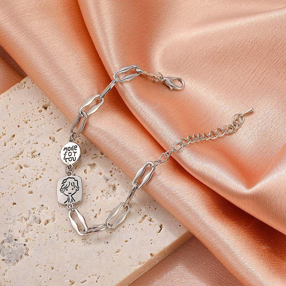 Vòng Tay Dây Xích Dày Điều Chỉnh Được Phong Cách Hip Hop Harajuku Hàn Quốc Cho Nữ