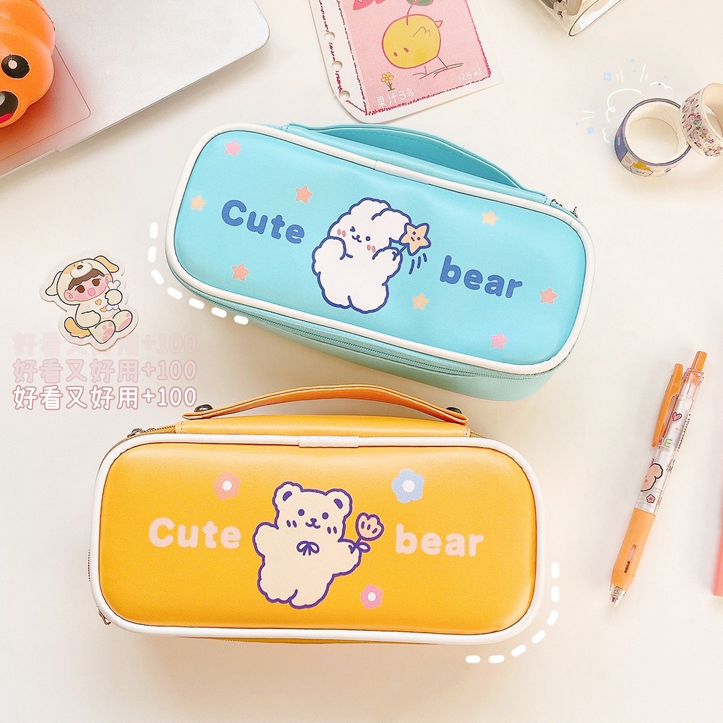 Bear Big Pencil Case PU Quality School Supplies Pencil Bag Stationery Gift School Back To School Pencil Box By Kevin&Sas
