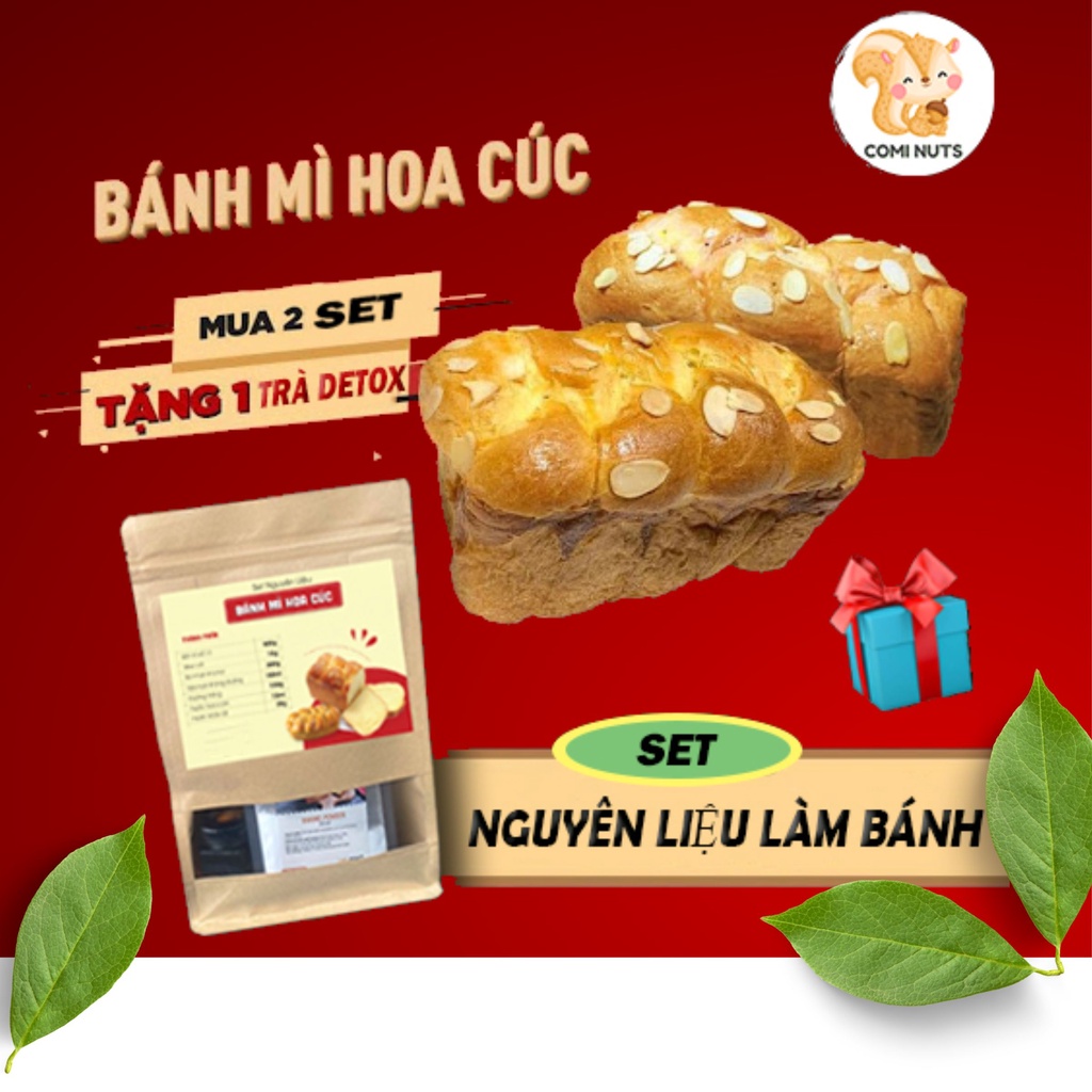 Set Làm Bánh Mì Hoa Cúc Pháp 5 Chiếc Nguyên Liệu Làm Bánh Tặng Công Thức