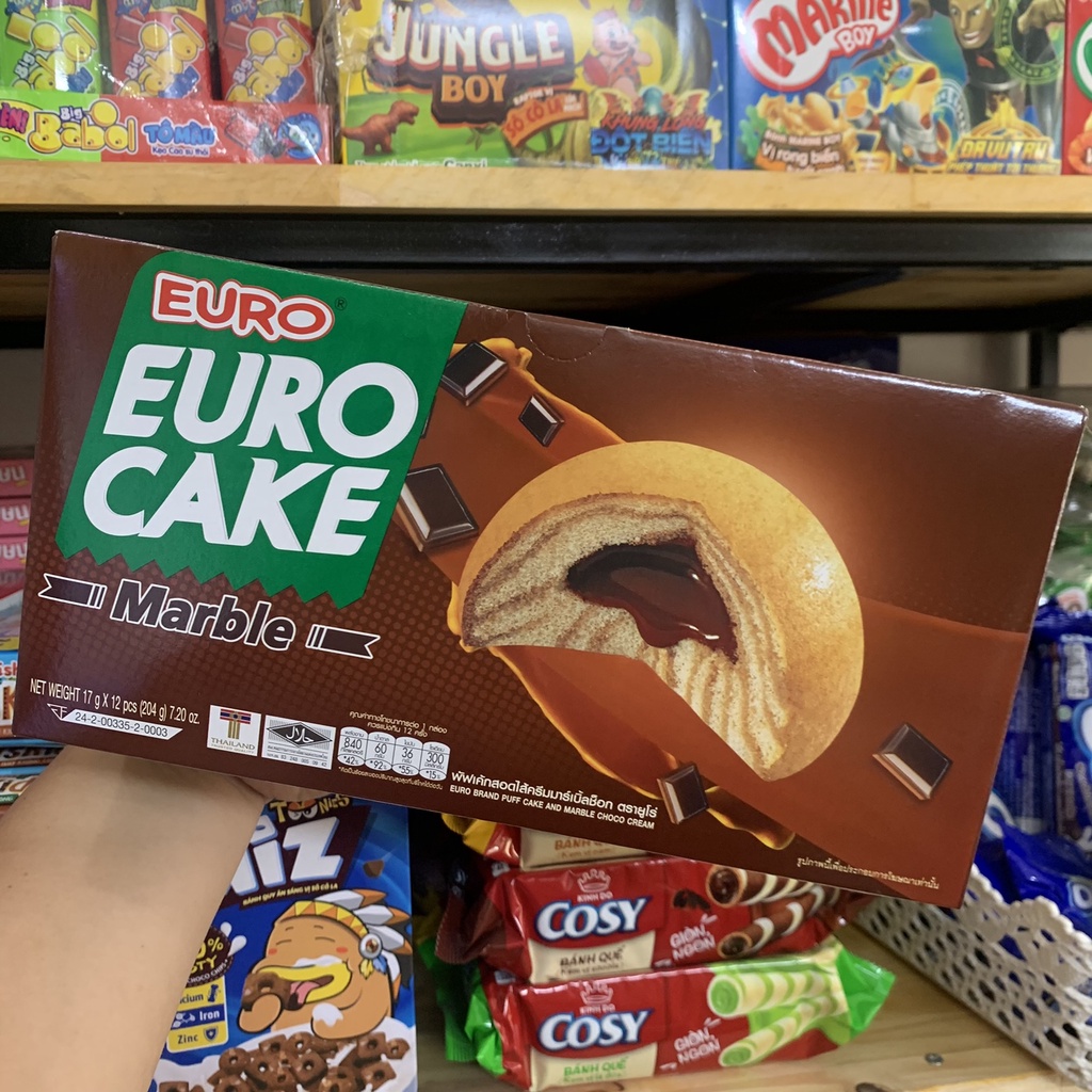 Bánh trứng Thái Lan Euro Cake các vị hộp 204g
