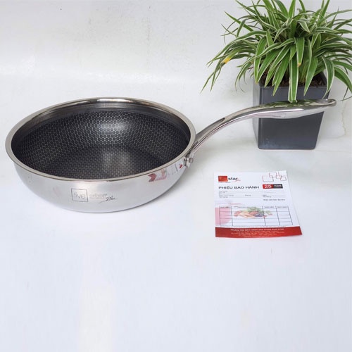 Chảo chống dính tổ ong sâu lòng Fivestar 16/20/22/26 inox 3 lớp đáy liền siêu bền