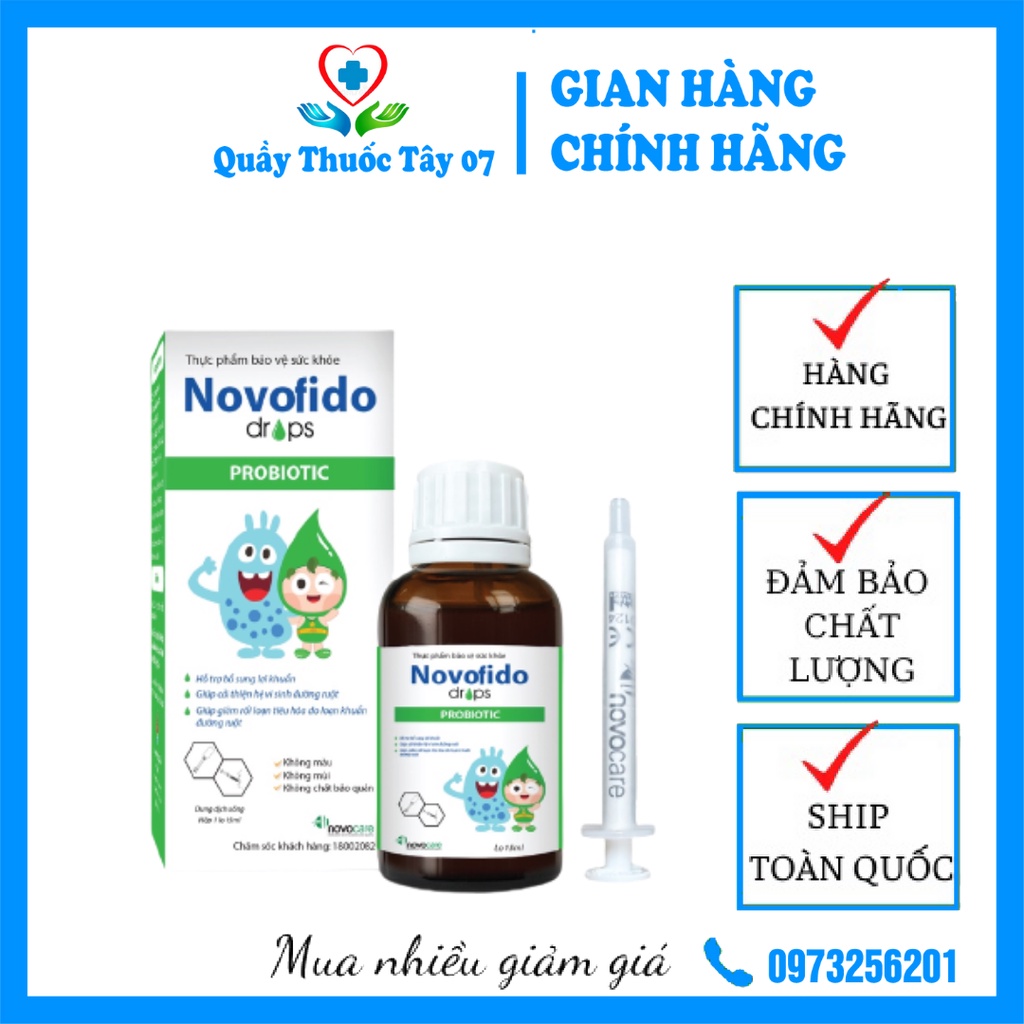 Men Vi Sinh Nhỏ Giọt Novofido - Bổ Sung Lợi Khuẩn Cho Bé 5 - 5ml