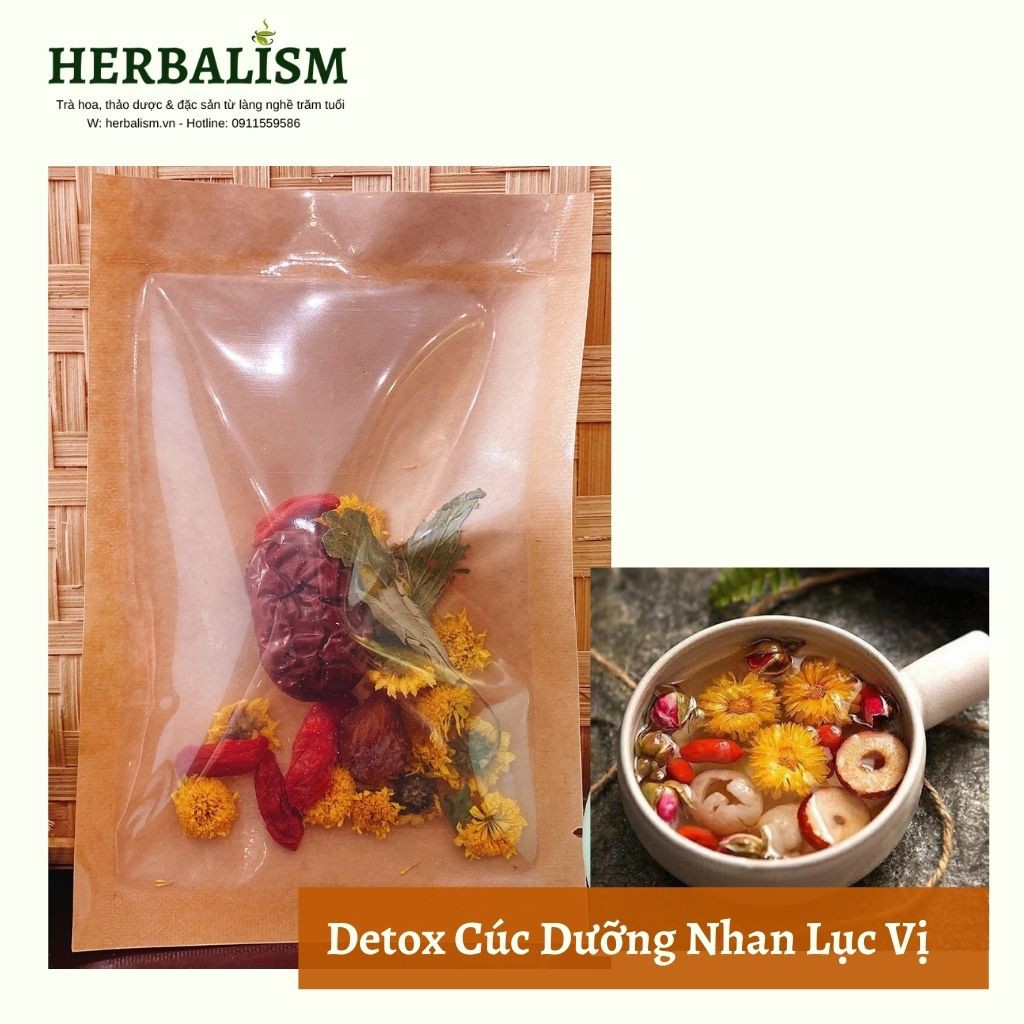 Trà hoa quả mix 1 gói nhỏ dùng thử HERBALISM| Trà Hoa Cúc, Đậu biếc, Hoa Hồng, Cascara Cam Quế, Kỷ Tử, Táo Đỏ, Long Nhãn | BigBuy360 - bigbuy360.vn