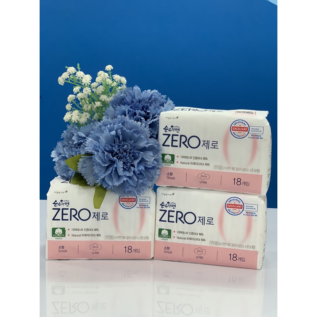 Băng vệ sinh cao cấp Hàn Quốc Kleannara Zero size S 23cm - 18 miếng (có cánh)