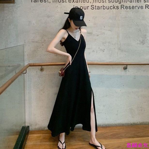 Đầm Maxi Dáng Dài Cổ Chữ V Họa Tiết Kẻ Sọc Phong Cách Hàn Quốc♡