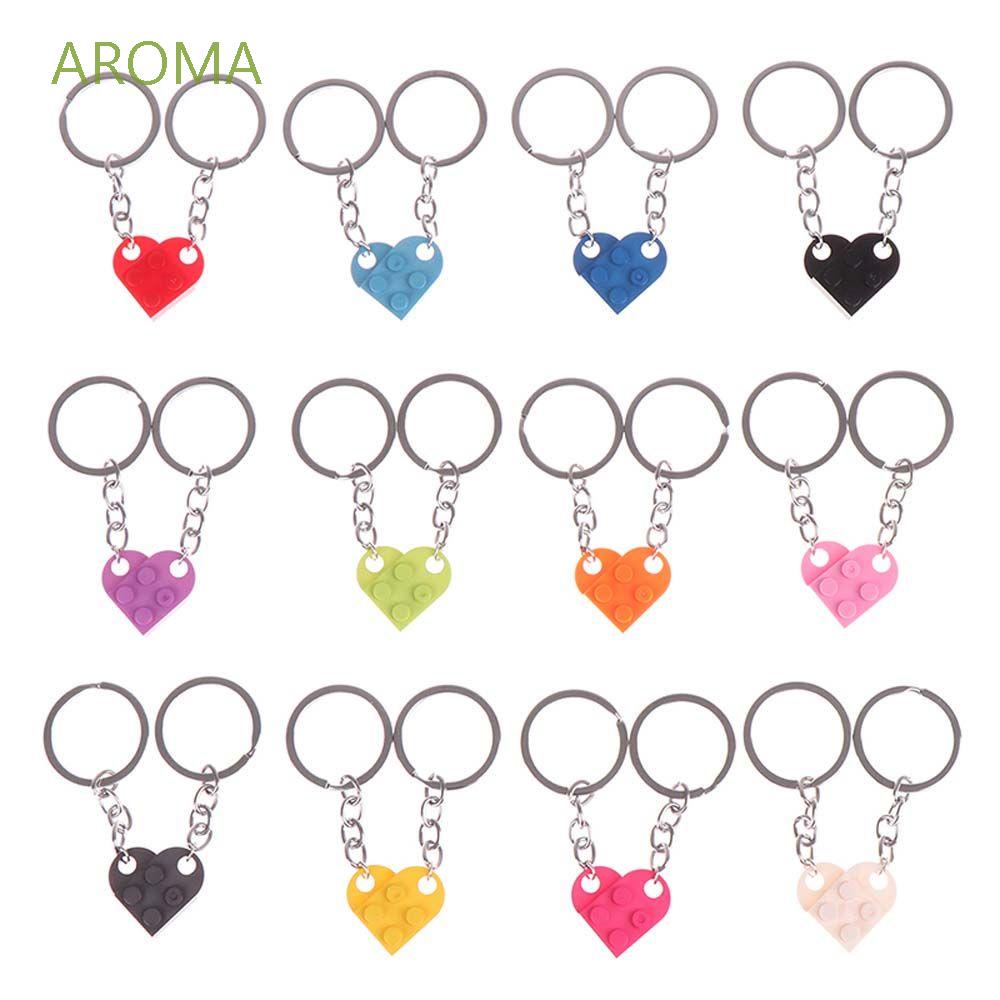 Móc Khóa Hình Trái Tim Gạch Nhiều Màu Dễ Thương Cho Nam Nữ