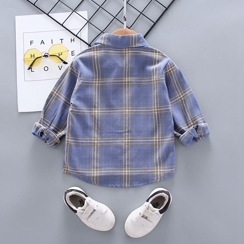 sunnyღ Áo Sơ Mi Caro Dài Tay Cho Bé Trai