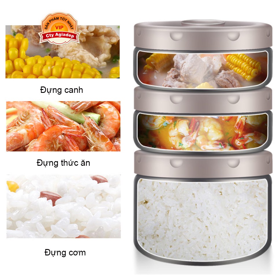 Hộp cơm giữ nhiệt cao cấp TAFUCO NHẬT BẢN Chân không 3 Lớp 24h - 2 Lít Hiện chỉ có màu trắng