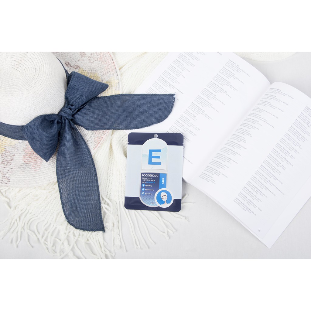 Mặt Nạ Cấp Nước, Kiềm Dầu Foodaholic Derma Deep Hydrating Mask With Vitamin E Aqua 23g