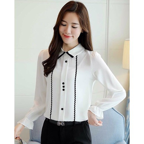 Áo kiểu phối viền Tamie