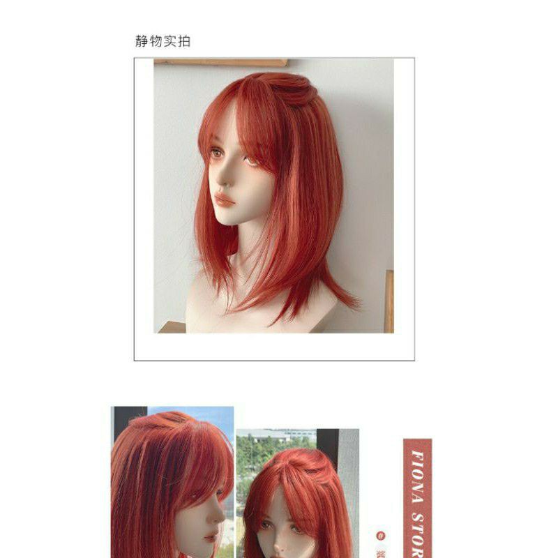 [Sẵn] Wig/Tóc giả teen/lolita/cosplay dài thẳng màu cam đỏ 9086T hóa trang ác quỷ [Miu Cosplay]