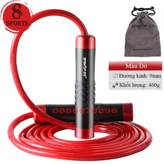 Dây nhảy, dây nhảy nặng 460g, đường kính 9mm, phù hợp nhảy thể lực, đốt mỡ, gym...