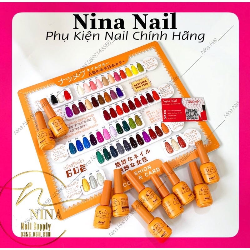 Set Sơn Nhật 60 Màu Hàng Chuẩn Sơn Đặc - Bóng - Bền, Tặng Kèm Bảng Mầu Base Top