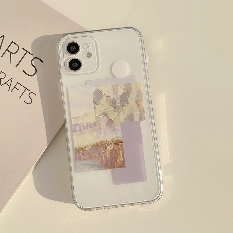Ốp điện thoại mềm chống sốc họa tiết tranh sơn dầu thích hợp cho Iphone 11 12 Mini Pro Max Xs X Xr 7 8 Plus Se 2020