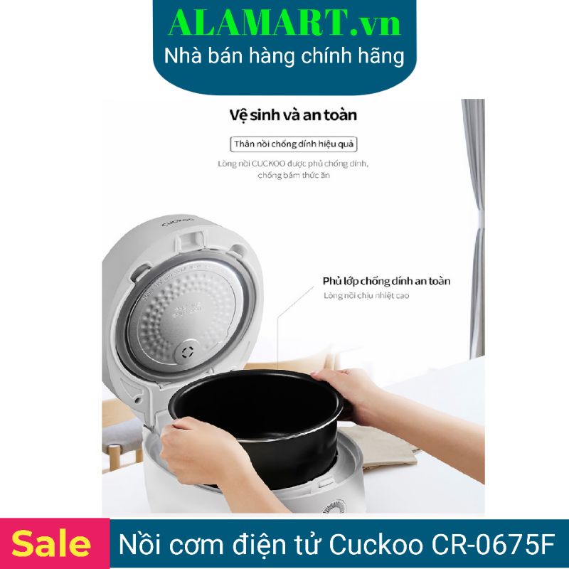 NỒI CƠM ĐIỆN TỬ CUCKOO CR-0675F 1.08L nấu 0.5 kg gạo dùng 2 - 4 người