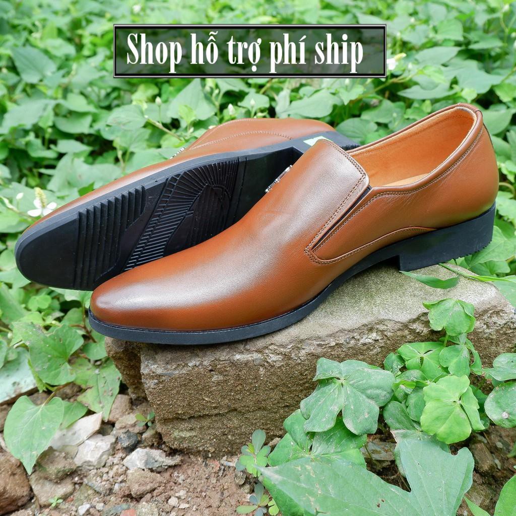 Hỗ trợ Ship- GIÀY DA THẬT sunzin210 - Kiểu giày công sở không dây đứng đắn cho nam giới (model 2018) màu đen và nâu