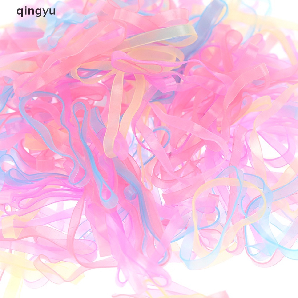 qingyu 1000PCS Disposable Rubber Bands Elastic Hair Ties Rings Band Kids Girl Ponytails PLI