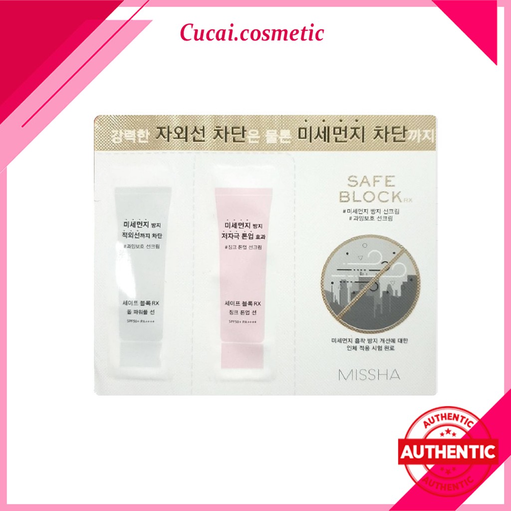 [SAMPLE] Gói Kem Chống Nắng Missha Safe Block RX All Powerful Sun &amp; Zinc Tone Up Sun