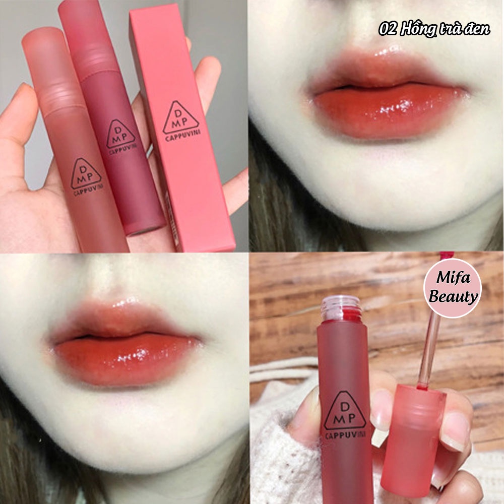 Son kem lì cappuvini, son nội địa trung vỏ đỏ 6 màu hot trend CP28