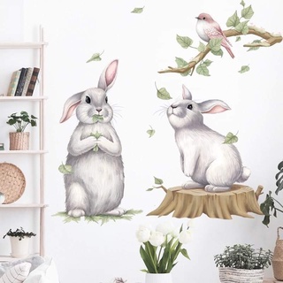 Decal dán tường Thỏ cặp cute( kèm kích thước)