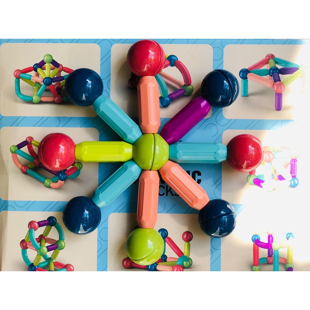 Bộ đồ chơi nam châm thông minh 64 chi tiết cho bé thoả sức sáng tạo