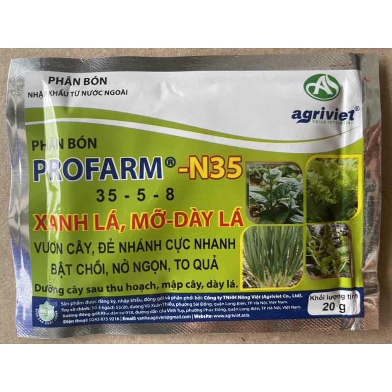 Phân Bón Lá Siêu Xanh - Dưỡng Profarm N35