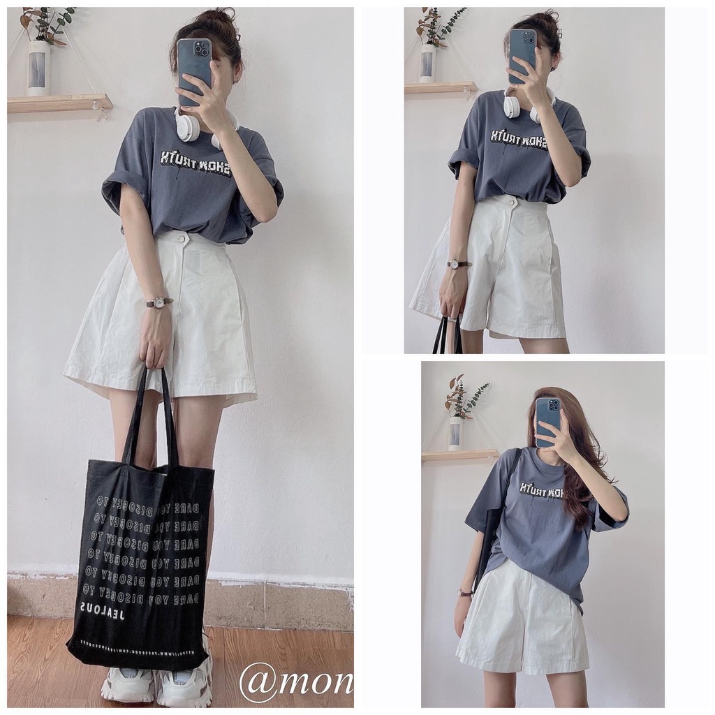 2101392 Quần short ulzzang thô mềm nữ nhiều màu cạp cao có size | BigBuy360 - bigbuy360.vn