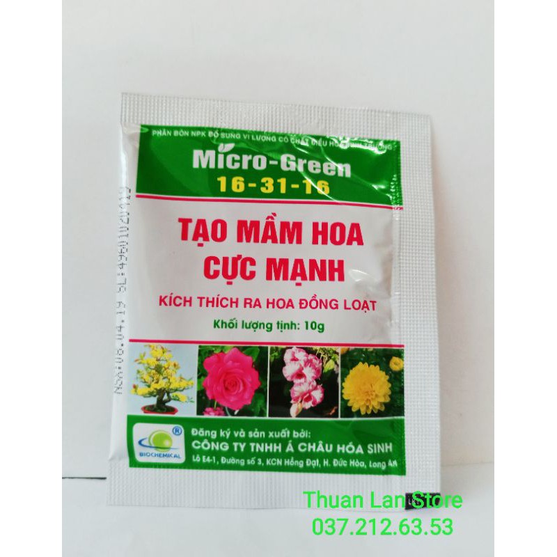 Phân Bón Kích Thích Ra Hoa Đồng Loạt Micro-Green 16-31-16 gói 10gr