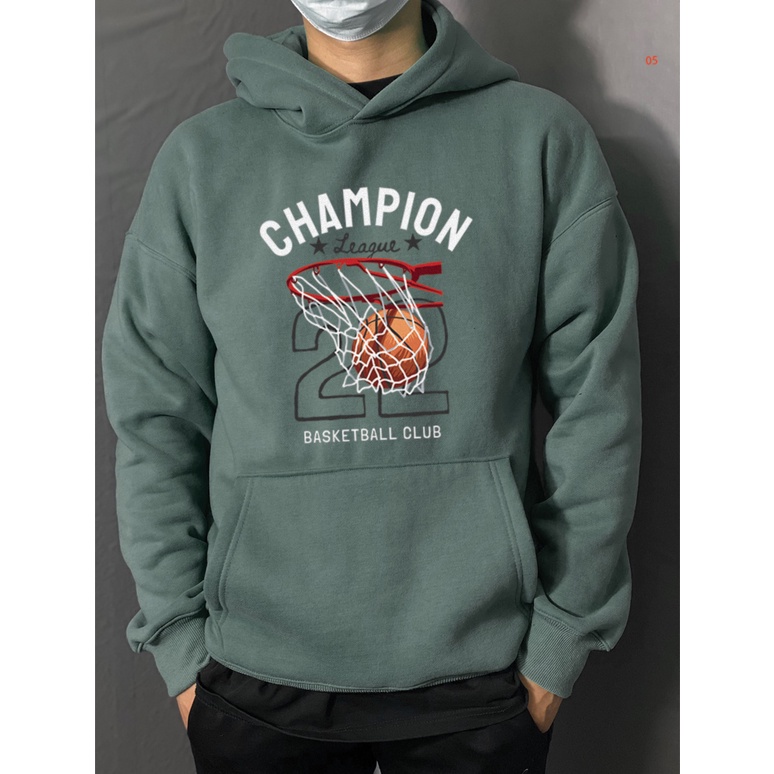 Áo Hoodie Unisex đôi  form rộng nam nữ BASKETBALL CLUB vải Nỉ Bông BASKETBALL CLUB- TDA05