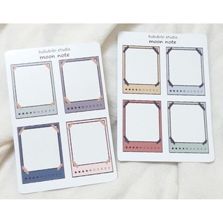 Tờ sticker hình giấy note dùng trang trí sổ bullet journal/ planner: trăng khuyết