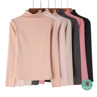 Áo giữ nhiệt trơn màu nữ thun body co giãn 4 chiều.