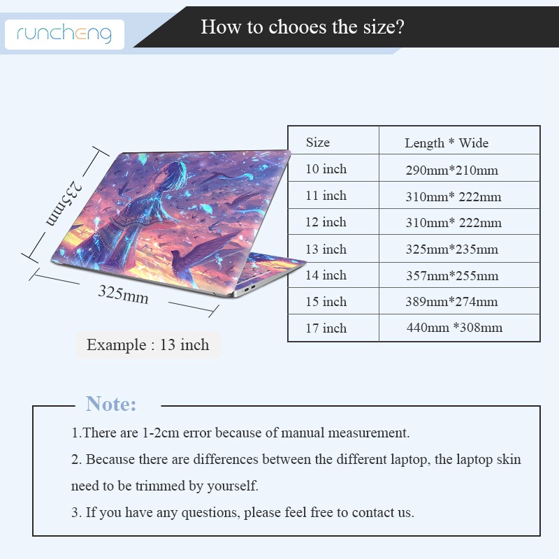 laptop decorative stickers Suitable for Acer, Asus, Dell, Lenovo laptop 12/13/14/15/17 inch