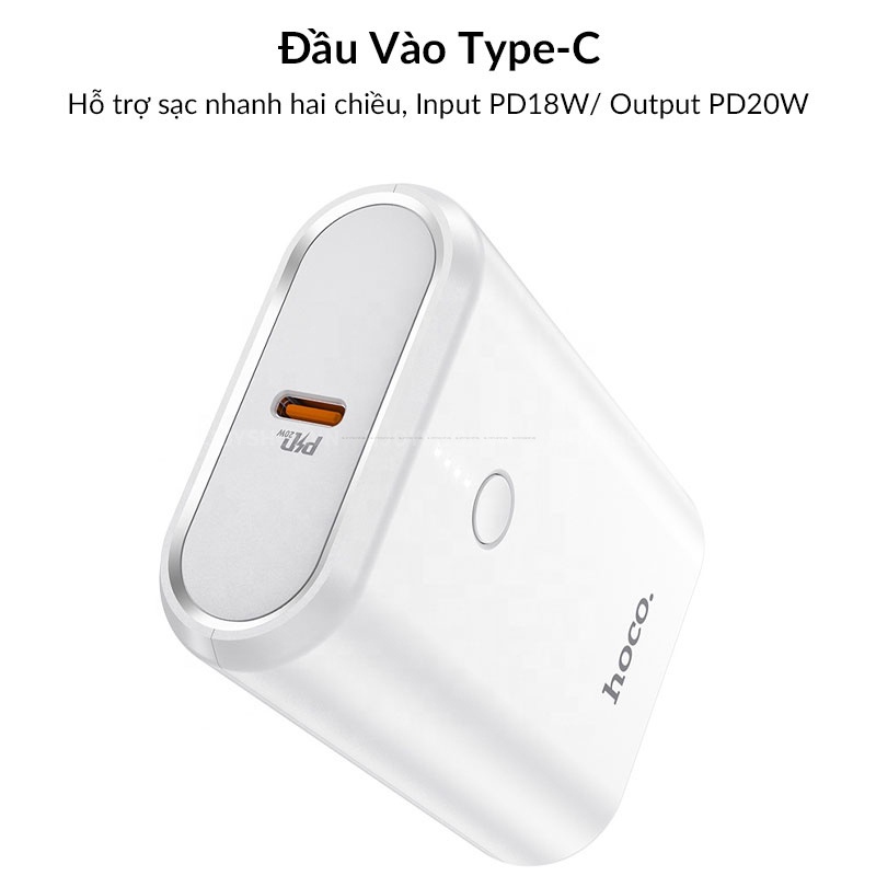 Sạc Dự Phòng Mini 10000mAh Sạc Nhanh PD 20W + QC 3.0 HOCO Q3 Đèn Led Báo Pin Cho iPhone Samsung Xiaomi Oppo Njoyshop
